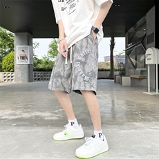 2024夏新款港风宽松大码青少年运动短裤休闲裤DK03-P38，男装休闲裤，星座914-3