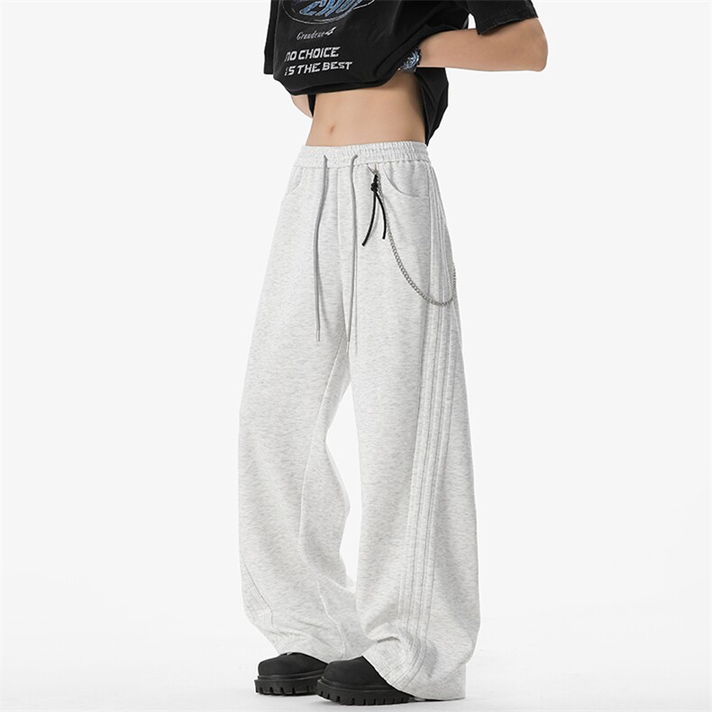 2026春季新款三条杠链条配饰休闲裤男潮流阔腿裤K5727-特P36控68，男装休闲裤，电商A001