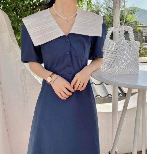 现货海军领连衣裙，女装连衣裙，NIY