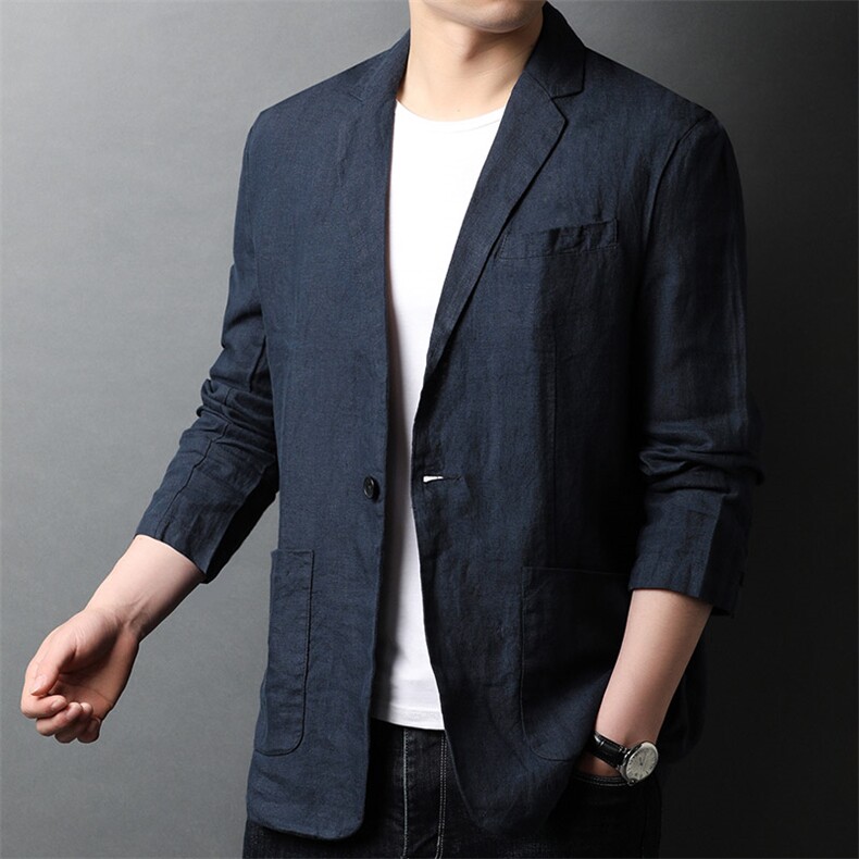 F81336亚麻精品秋装新款帅气百搭休闲中青年男士西服单西,男装西服,钱塘207-1