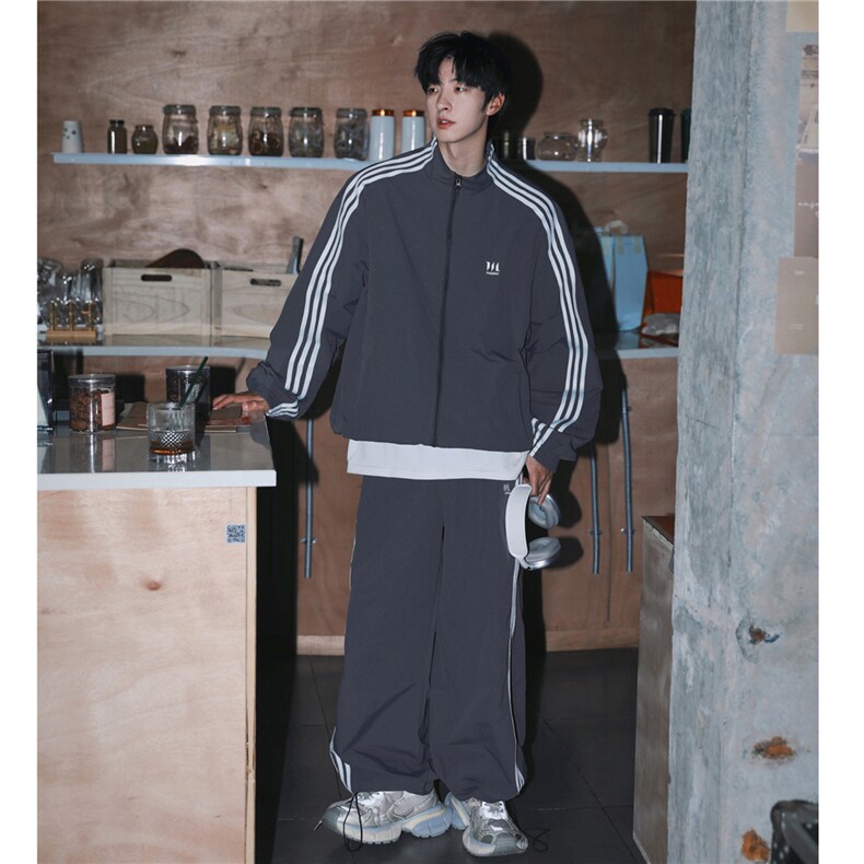 美式巴家三条杠情侣夹克外套长裤运动套装衣H1003 P78裤KH123 P58图片