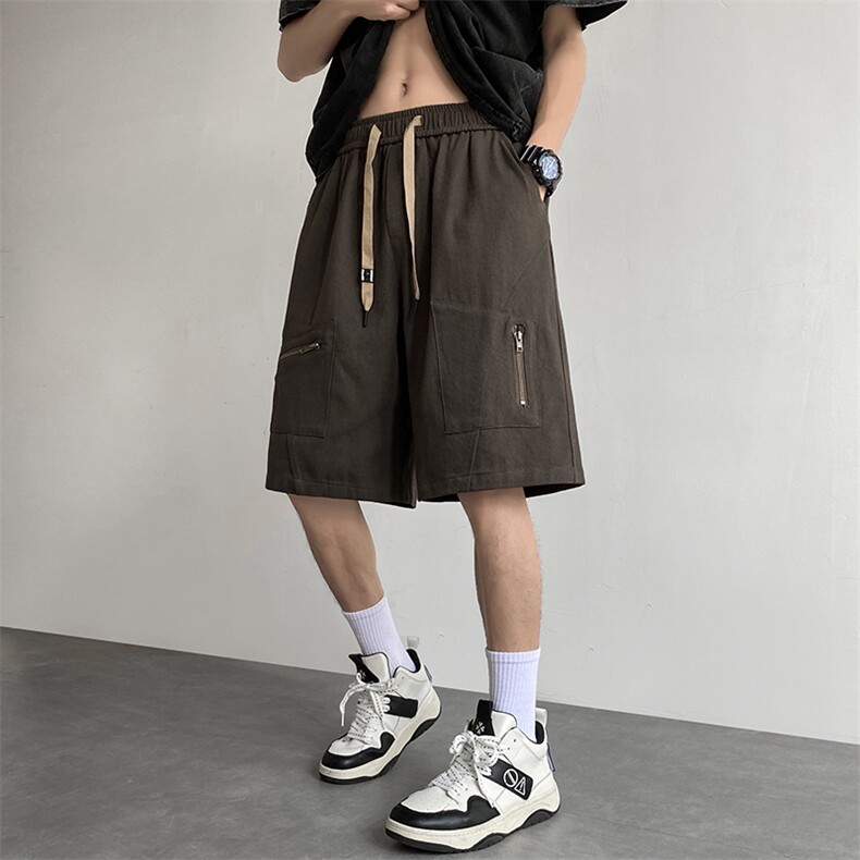 工装短裤男韩版潮流个性拉链口袋2026夏季新款ins五分裤K4053-P38,男装牛仔裤,星座412