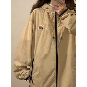 1中性风黄灯撞色彩虹硅胶点缀大码M-5XL潮牌防晒服FS77001P65控88图片
