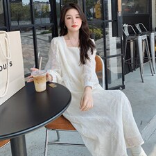 新品现货秋款主推款刺绣茶歇连衣裙转化率高款号8823-P125K178，女装连衣裙，浙宝305