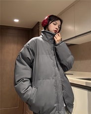 中性冬季跑量款宽松加厚纯色棉衣潮休闲保暖外套XZ811A-MF988-P90，男装棉衣，星座811A