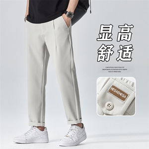 2026新款小西裤男生直筒宽松长裤垂感男士锥形休闲裤子Z9821-P45图片