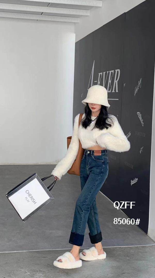 植绒烟管裤，其它，QZFF 秋子风帆