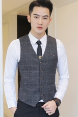 Y8754-新款男潮排扣短款休闲马甲外套型男小马褂灰色，男装背心/马甲，星座717A