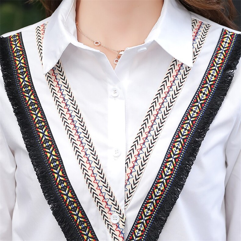 POLO领排多扣长袖修身显瘦韩版百搭甜美衬衫2021年春季,女装衬衫,艾尚靓装