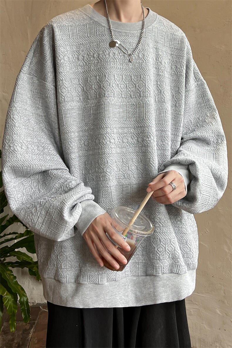 8XL-M特大码港风太空棉圆领打底衫上衣男士青年套头卫衣WY05P40,男装卫衣,电商D206-1
