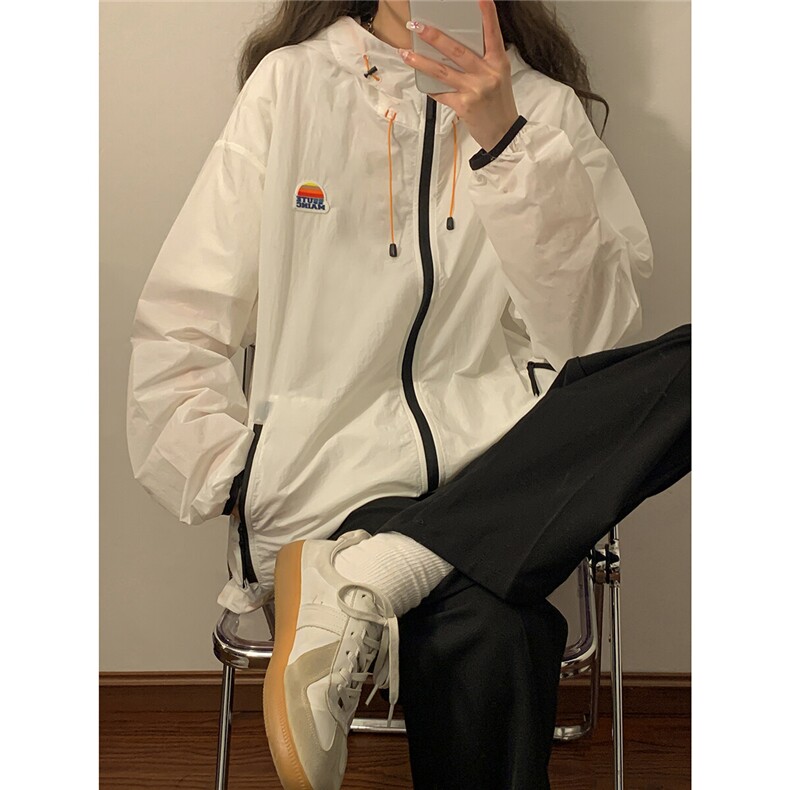 1中性风黄灯撞色彩虹硅胶点缀大码M-5XL潮牌防晒服FS77001P65控88,男装夹克,星座226-2