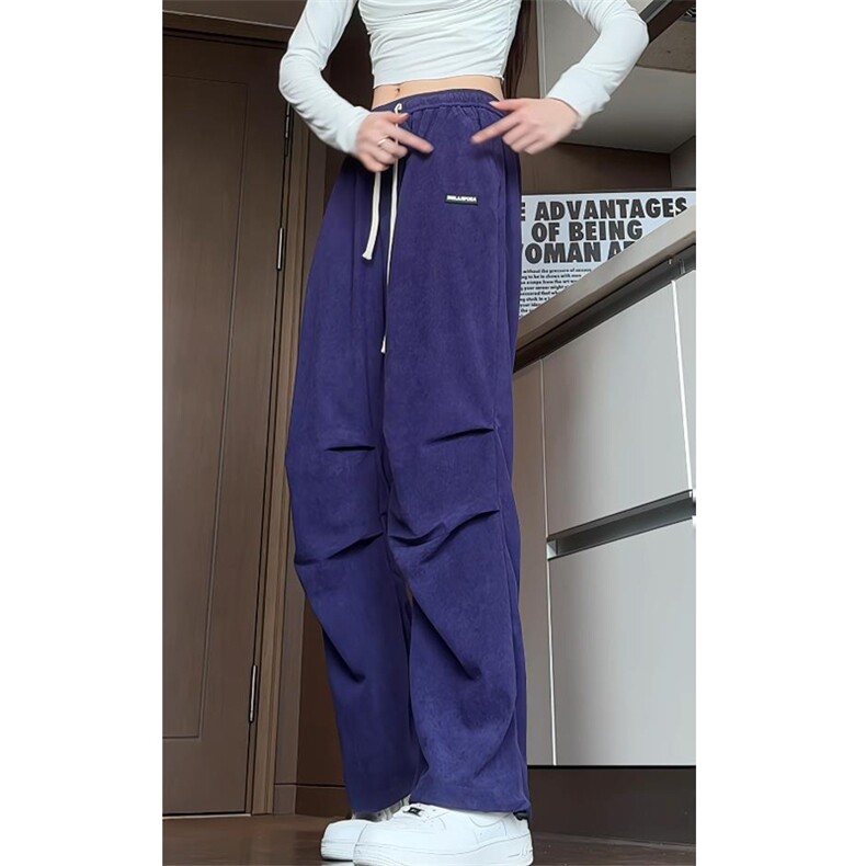 2025秋季新款美式情侣垂感大码休闲裤A017K775P45,男装休闲裤,电商A017