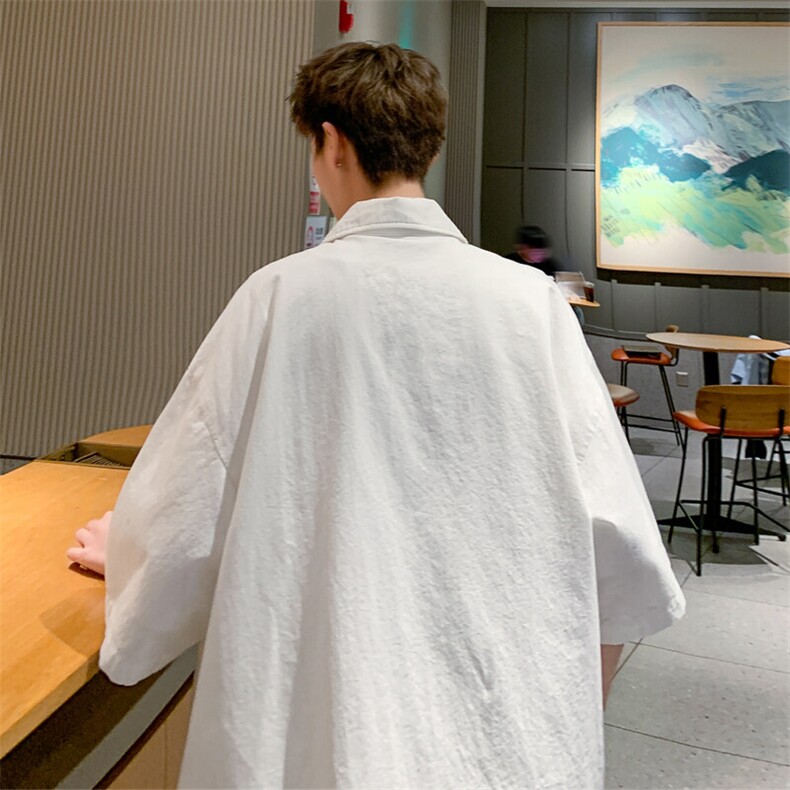 2025夏季新款港风外景大码简约百搭短袖衬衫M-5XHC25509-特P30,男装衬衫,电商A022