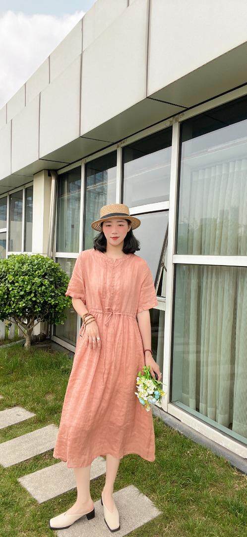 纯苎连衣裙小衫裤子裙子衬衣 时尚风 风淑女风休闲风，女装连衣裙，川哲