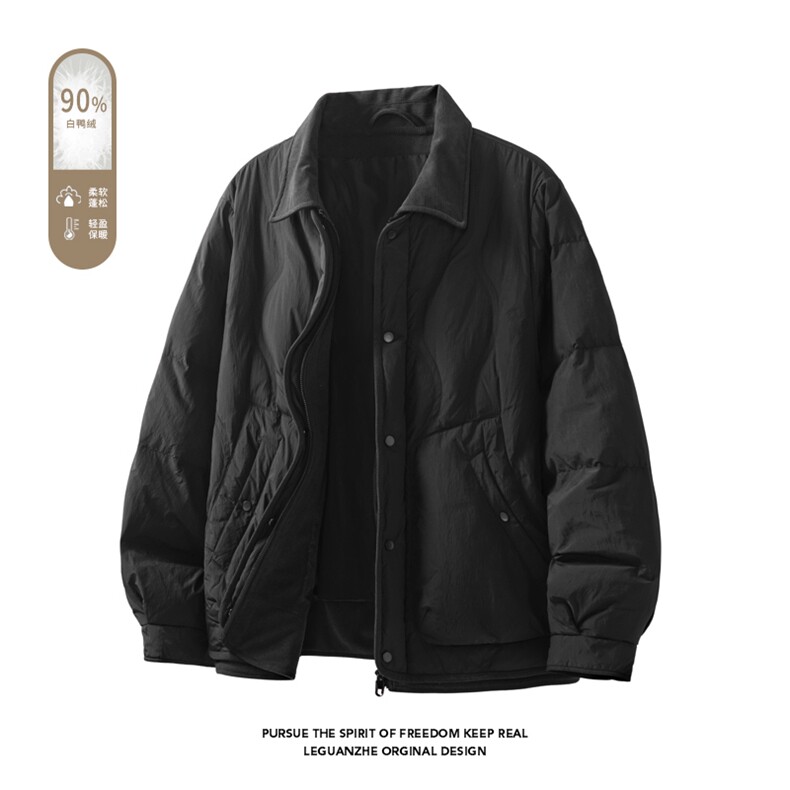 2025冬季新款港风白底大码90%白鸭绒羽绒服M-4XQ-2512-特P159,男装羽绒服,电商A022