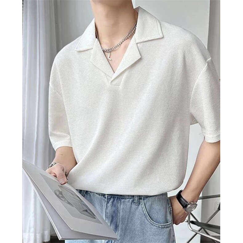 短袖POLO衫男潮牌痞帅韩版宽松半袖上衣V型翻领t恤男P538，男装T恤，星座1116A（原606A-3）