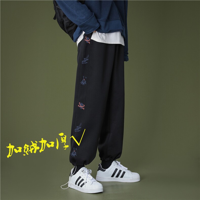 K2088J/P50男士休闲裤冬季ins加绒加厚宽松束脚运动大码长裤控68,男装休闲裤,电商A141
