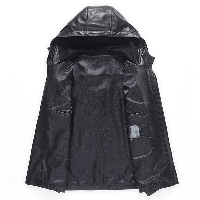 J7701绵羊皮修身夹克男士外套皮衣连帽P660，男装皮衣，电商B360