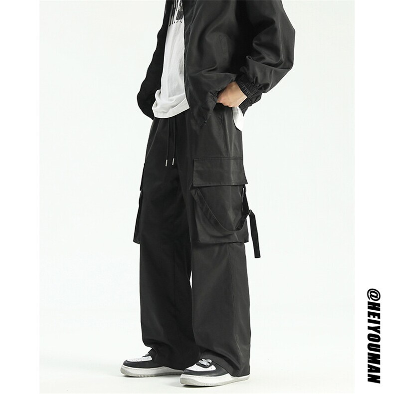 日系高街潮流复古运动休闲两穿长裤大口袋工装长裤K492TP35控58，男装工装外套，电商A102B