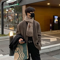 长袖兔毛英伦雅痞男装V领针织衫毛衣外套青年套头冬季圆领潮休闲，男装针织衫/毛衣，星座506A