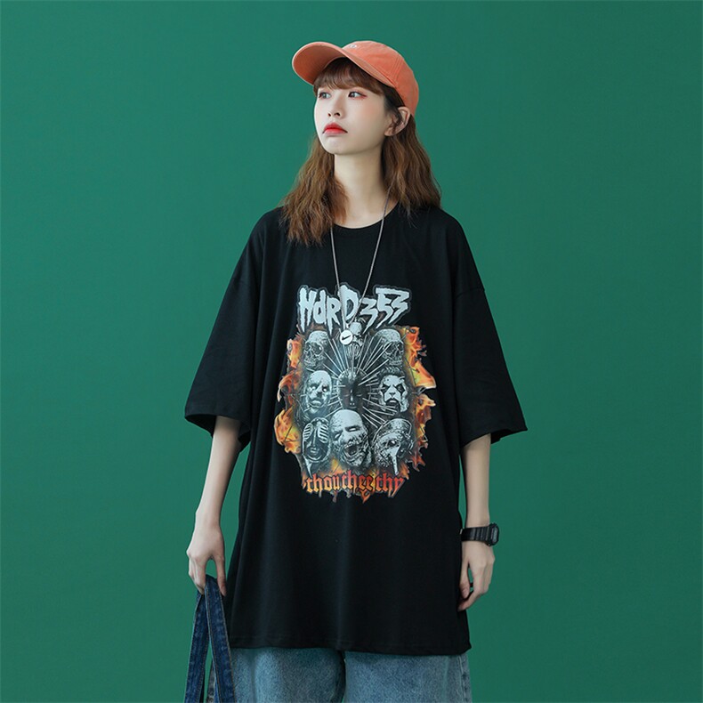【】A003-CT1272-P28朋克印花短袖T恤控价45元 蒙马特图片