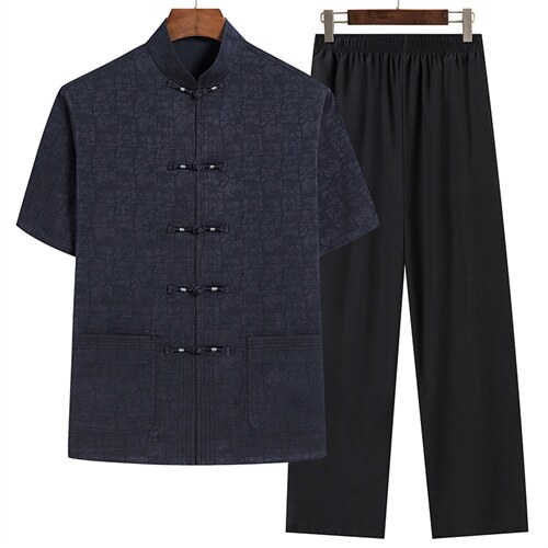 风唐装男中式汉服长袖外套中老年人夏季薄款套装SFT9788-P90，男装民族服装，星座1105-3