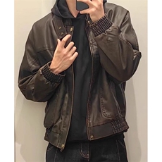 复古PU皮短款皮衣男秋冬季美式痞帅机车工装夹克外套JF829，男装夹克，星座1116A（原606A-3）