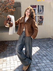 美拉德羊羔毛外套女皮毛一体翻领加厚保暖2025新款8061-P185-K280图片
