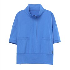 2023夏季新款简约休闲时尚立领宽松透气落肩袖舒适上衣，女装卫衣/绒衫，玛其路