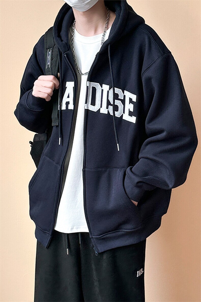 现货宽松休闲绣花连帽卫衣外套男潮牌上衣A351-AW2499-P105,男装夹克,电商A351