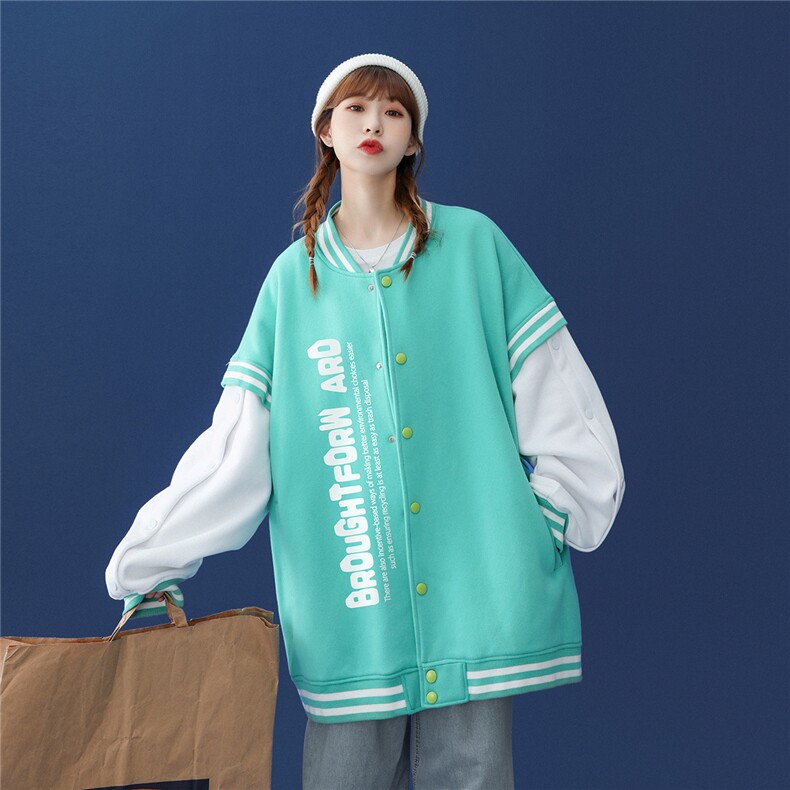 中性风 2023秋季新品设计感小众港风字母印花棒球服 G553 p75控68图片