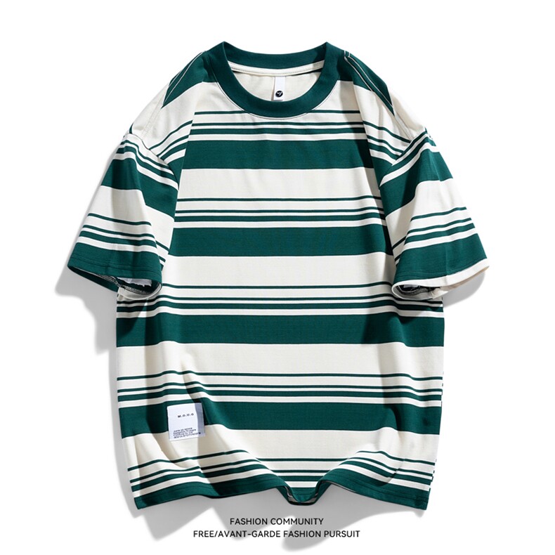 抖音天猫得物品质230克cityboy时尚夏季条纹百搭短袖T恤TX233-P45,男装T恤,星座1109