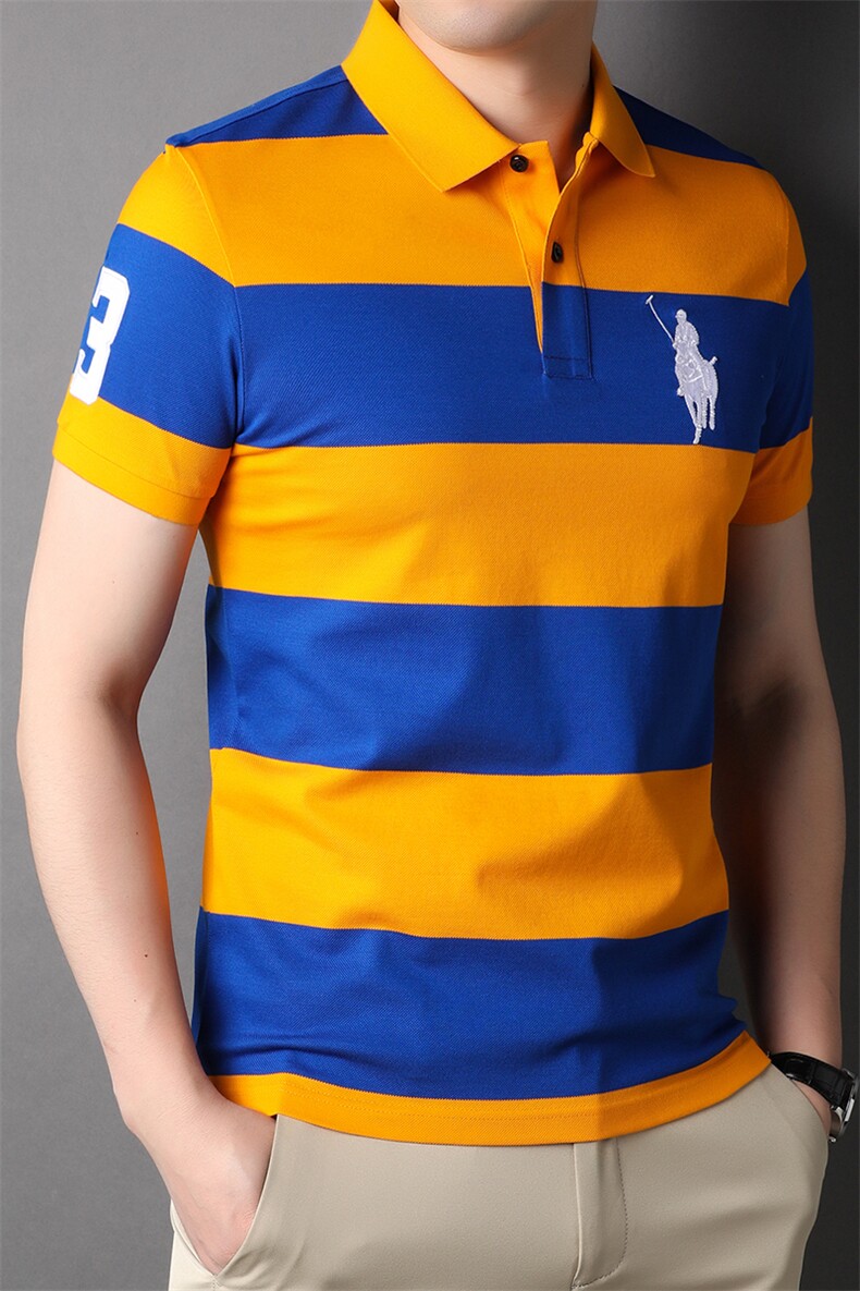 polo衫短袖男夏季潮牌2023新款半袖上衣宽松翻领t恤男,男装T恤,电商B212（原钱塘6029）