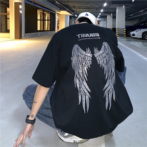 T恤潮流圆领男港风烫钻2026夏季新款短袖时尚B299-X5301-P45-控65图片