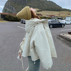 米白色冲锋衣羽绒棉服外套女冬季2025新款小个子独特漂亮加厚棉衣，女装棉衣/棉服，2C111