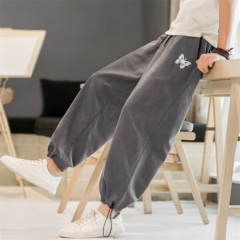 K293P35酒店风风2024春夏季新款时尚潮束脚裤休闲百搭哈伦裤，男装休闲裤，电商A026