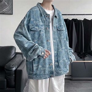 腰果花外套港风百搭ins宽松牛仔夹克秋季潮流工装上衣 W1223-P56图片