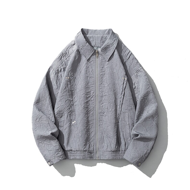 白底成分聚酯纤维褶皱撞色面料大码M-5XL夹克JK77866P75控118,男装夹克,星座227-7