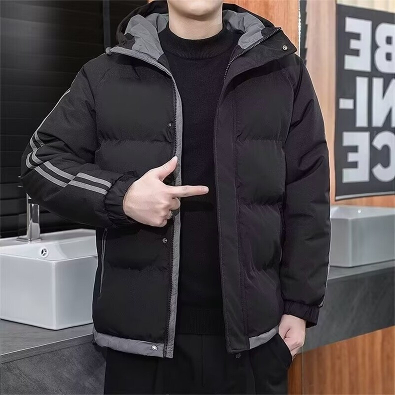 流行宽松型潮常规款新款保暖御寒连帽加厚短款帝珀克连帽青少年,男装棉衣,星座1013-1