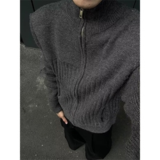 weavestudio秋冬厚实百搭软糯简约实穿松弛感拉链毛衣男，男装针织衫/毛衣，四季星座505