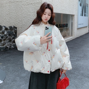 米白色冰淇淋刺绣羽绒服外套，2B218-P275，控418图片