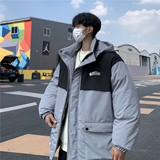 EQ343冬季连帽工装棉衣外套男拼接撞色情侣装棉服2024新款，男装棉衣，电商C306-1