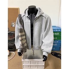 假模主推500克重磅大廓形连帽卫衣cleanfit宽松拉链外套D391P88，男装卫衣，电商A335-1（原A458）