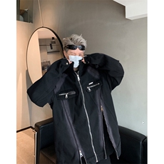 美式小众扎染牛仔外套2024秋情侣宽松机车夹克XZ514-2-24239-P98，男装夹克，星座514-2(原B239)