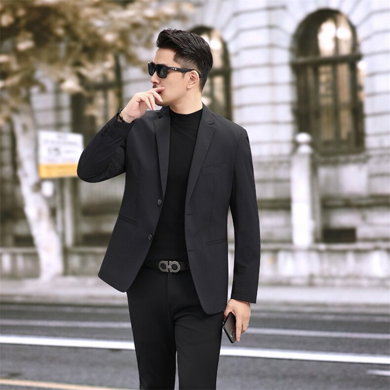 新款男士小西装青年修身秋季休闲西服2382P165，男装西服套装，电商D225-1