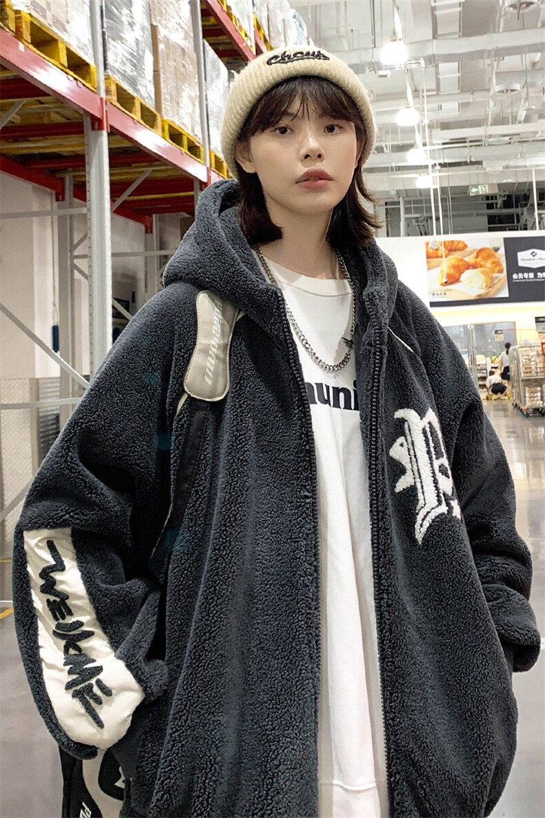 2024冬上新中性加绒百搭棉衣羊羔绒连帽外套男女987-P110控价158,男装棉衣,电商A441-1