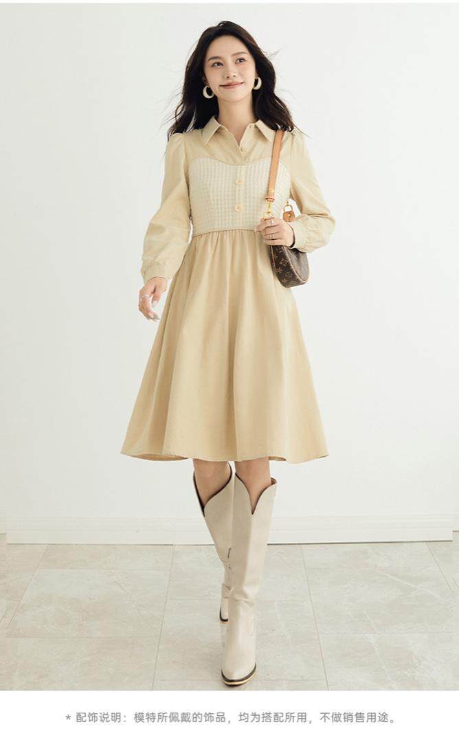 【现货】22秋季新品拼接修身连衣裙，女装连衣裙，"JINI PIUS及加"