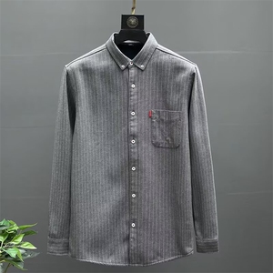 条纹衬衫男长袖衬衣男士外套韩版潮流宽松竖条纹衣服LS9521 P25图片