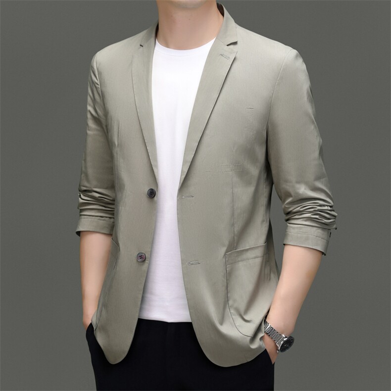 秋季新款西装男西服简约外套西服商务休闲小西装单西图片