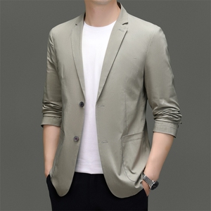 秋季新款西装男西服简约外套西服商务休闲小西装单西图片